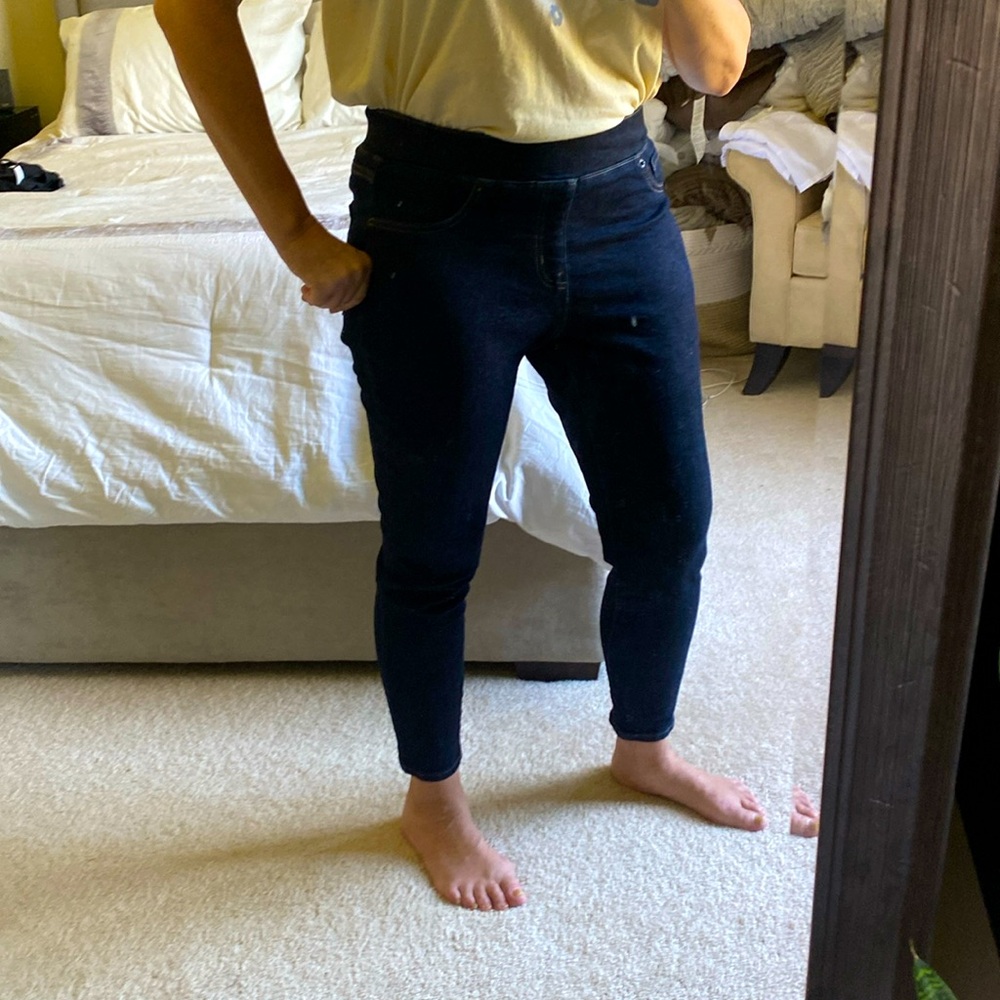 Pull On Basic Dark Denim Jeans
